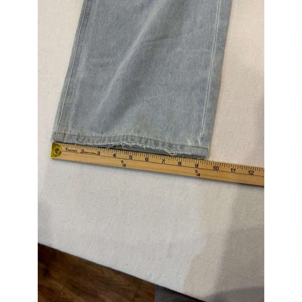 VERVE HIGH WAIST DISTRESSED WIDE LEG JEANS LIGHT‎ WASH DENIM SIZE 29